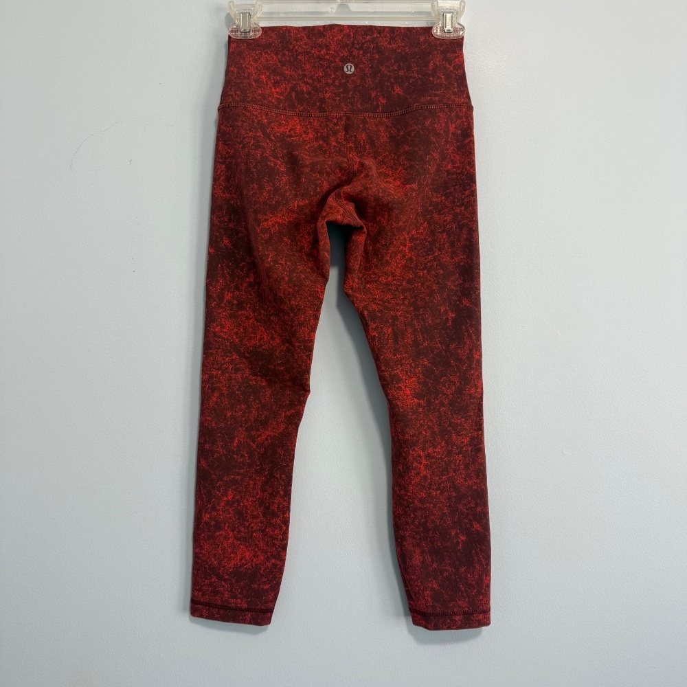 LULULEMON Wunder Train HR‎ Crop Pants Womens 6 Orange 23” Inseam LW6BUFS - Picture 2 of 8